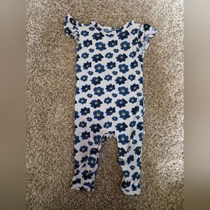 Posh Peanut Blue and White Floral Bodysuit